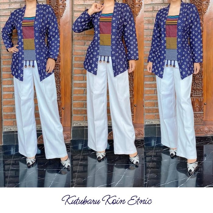 

Kebaya Kutubaru Koin Cinde Kombinasi Lurik Kebaya Wisuda Hijab Kebaya Kondangan Kebaya Jawa - Navy, S