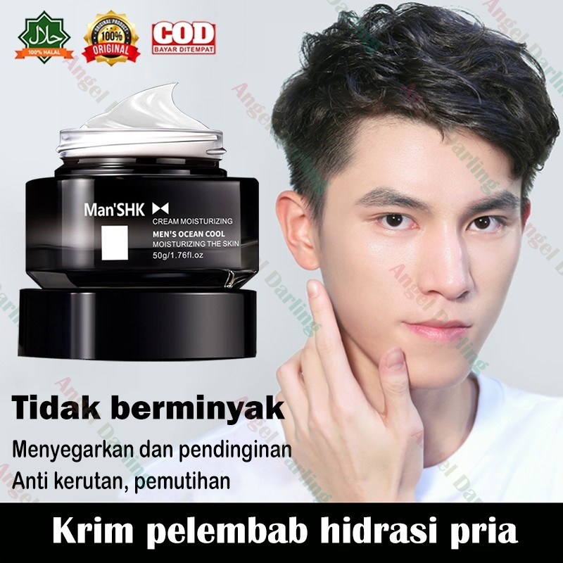 Cream Wajah Pemutih&Anti Kerut Pria, melembabkan, memutihkan kulit, anti penuaan, memperbaiki keripu
