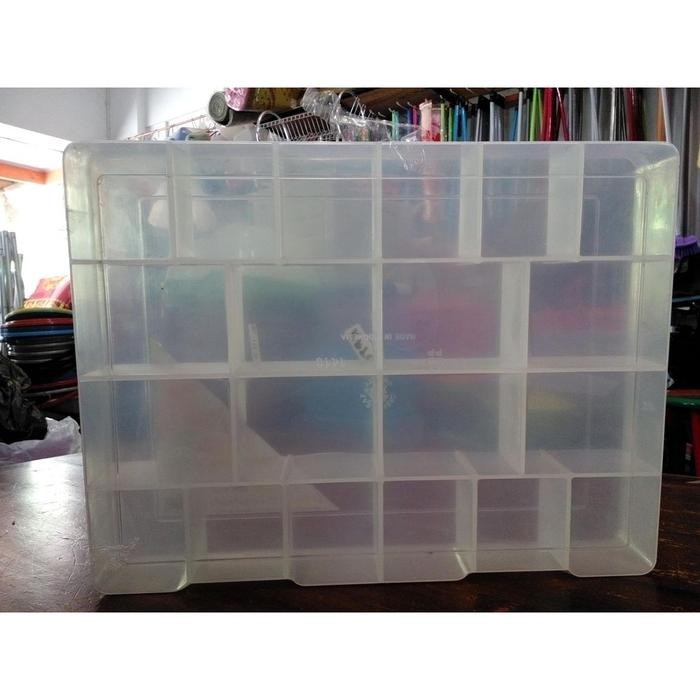 kotak aksesoris/ obat 20 sekat tebal Box Plastik   1419 tempat  obat box  sekat tempat  manik box  s