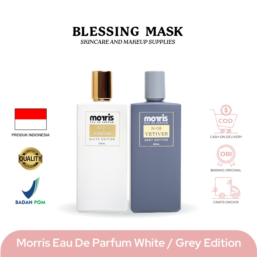 Morris Eau De Perfume White / Grey Edition | Fresh / Veviter | Parfum Laki-Laki Pria Cowok