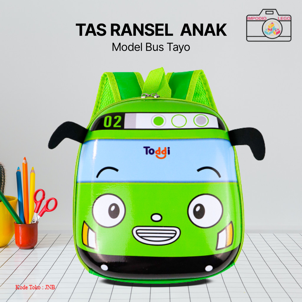 Toddi Tas Ransel Sekolah Anak Backpack Model Bus Tayo - E-300 | Produk Unik Berkualitas [IMPODIO LEG
