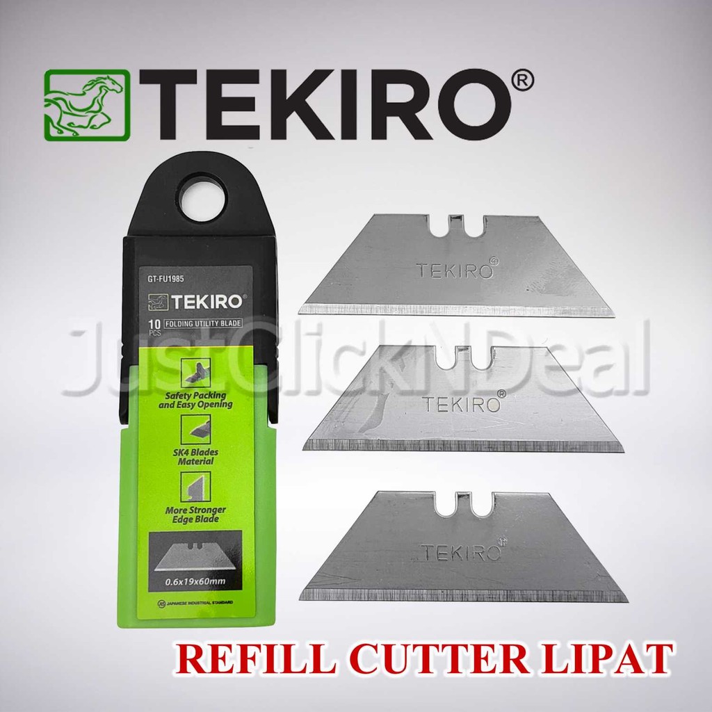 

hepitoko tekiro isi pisau cutter lipat 10 pcs folding utility blade refill