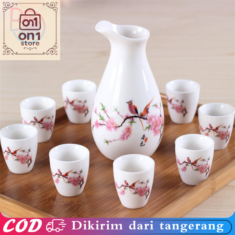 Set Teko Murah / 9pcs/Set Teko Cangkir Set Keramik Japanese Teapot Set Teko Keramik Set Cangkir