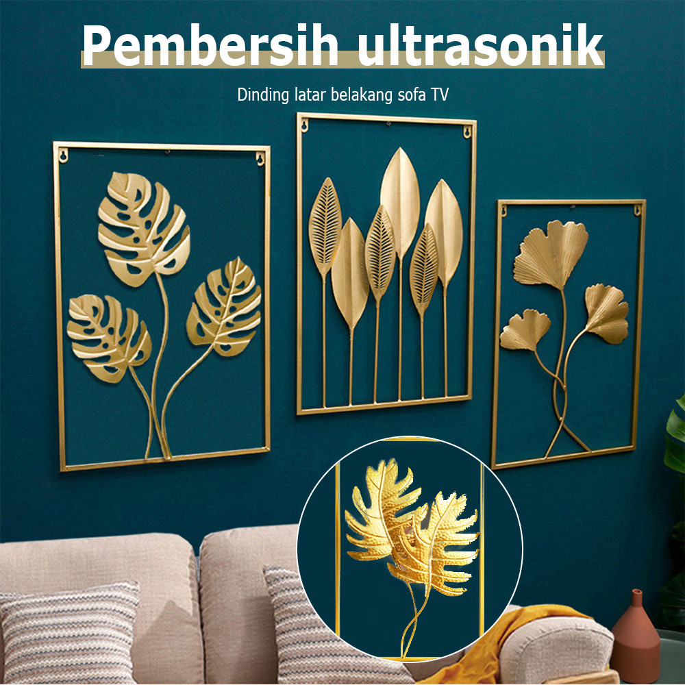 Modern Gold Ginko Leaf Dinding Nordic Aesthetic Metal Hiasan Frame