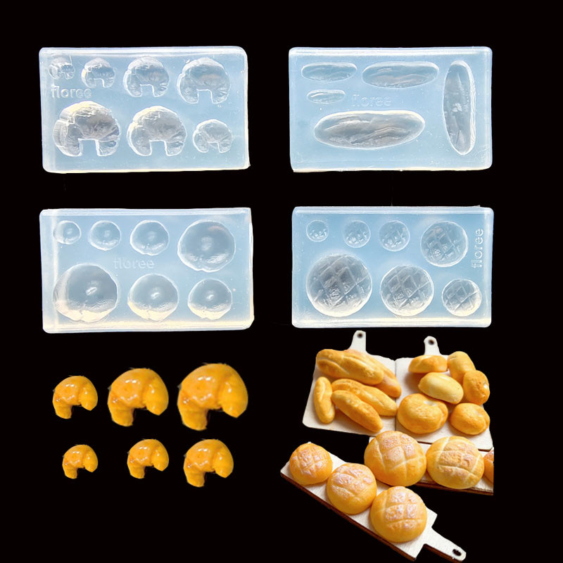 

DIY Bread Bagle Croissant Donuts Cookies Miniature Food Shaped Nail Uv Clay Mould Epoxy Resin Mold