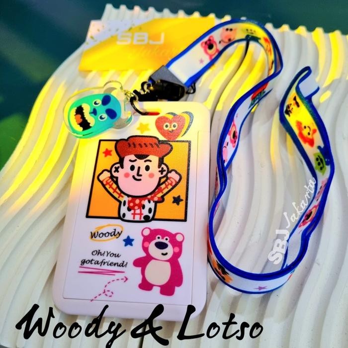 

【YANA-M】BIG SALE !!! Tempat kartu ID card holder / name tag ada tali lanyard bahan hardcase - Woody&Lotso