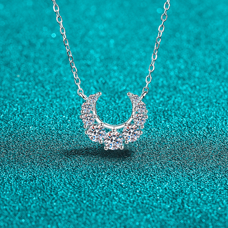 Platinum PT950 18K White Gold 0.66ct Moissanite Champagne gold Jewelry Round Cut Pendant for Women