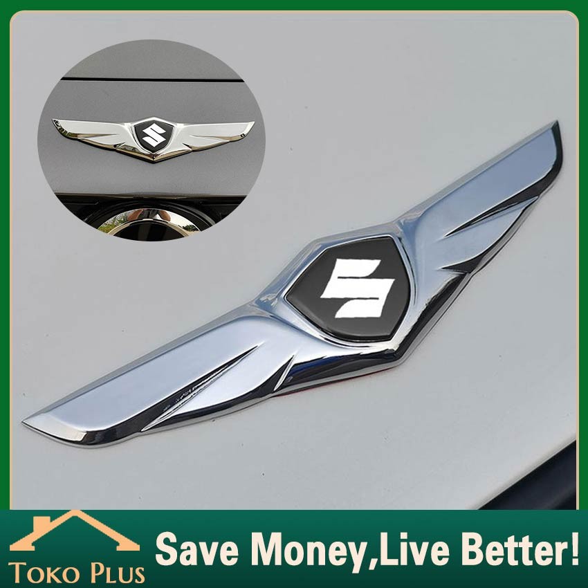 Emblem Wings Logo Mobil Suzuki Full Chrome Logo Mobil Suzuki Chrome / Logo Suzuki Sayap Timbul 3D / 