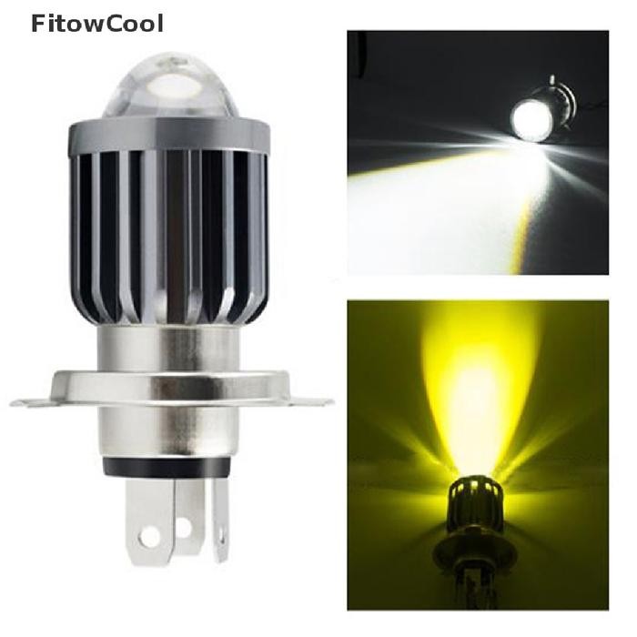 Lampu LED Mini Projie H4 Motor Mobil Led Laser H4 Putih Kuning AC DC - Putih - Putih