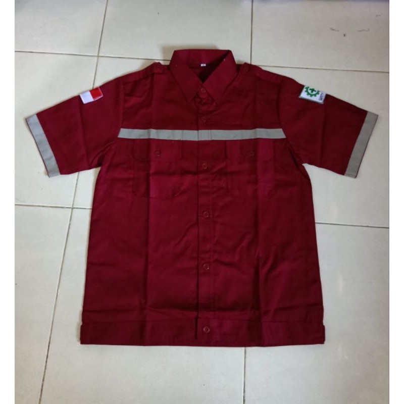 Seragam wearpack lengan PENDEK baju bengkel proyek safety