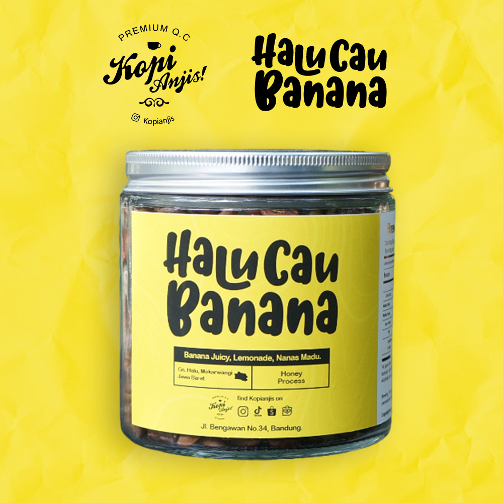 

Kopi Anjis- Biji Kopi Arabika Halu Banana 200 gram - Specialty Roast Beans ( Gunung Halu Honey )