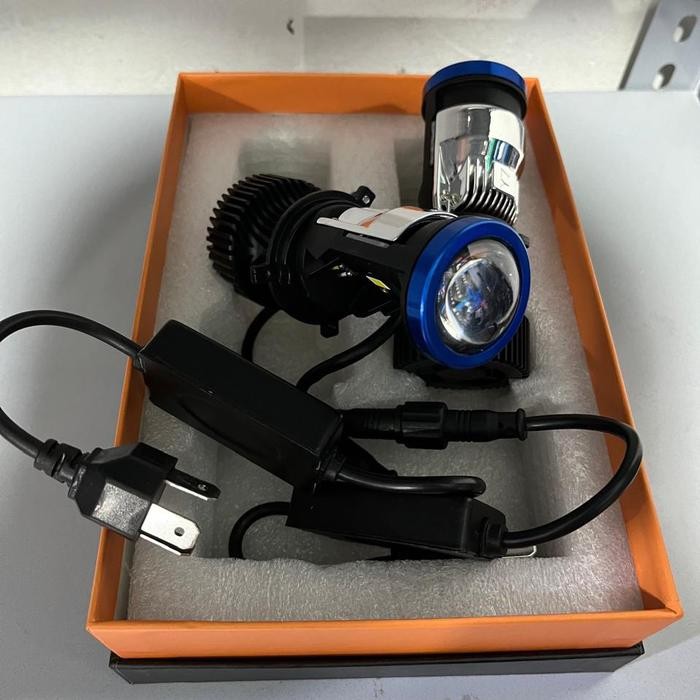 Lampu LED Y7 Proji H4 mini Projector Lens Lensa Mobil Motor -Y7-H4 - harga sepasang