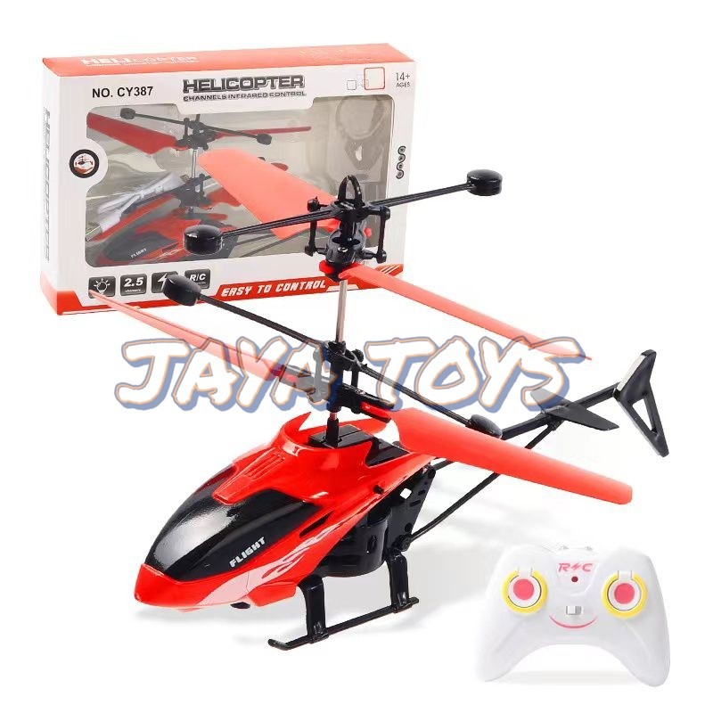 Mainan Anak Helikopter Dengan Remote Control Warna Warni Led Baterai Cas