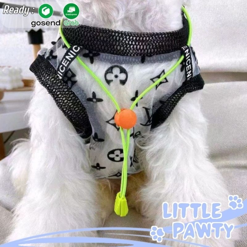 Littlepawty - LV Transparent Top | Baju Anjing Kucing Kaos Sport Branded Transparan Premium Tee Dog 