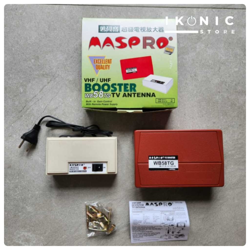 IKONIC Boster Antena TV Kumplit Atas Bawah Set Boster Maspro 58