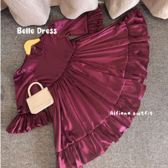 Belle Dress Kids by Alfiana Outfit/Gamis Satin by Alfiana Outfit/Gamis Anak Perempuan Satin/Gamis Pe