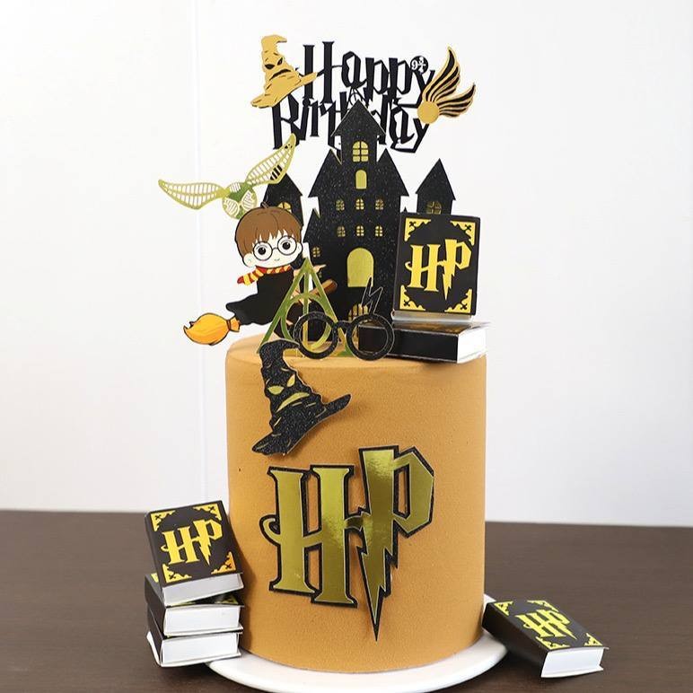 CAKE TOPPER SET HARRY POTTER/ DEKORASI CAKE TOPPER TEMA HARRY POTTER/ TOPPER ACRYLIC HARRY POTTER