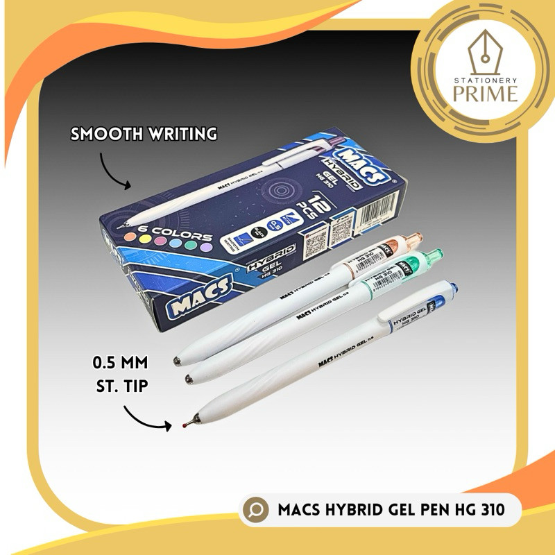 

MACS Hybrid Gel Pen HG 310 ( Pulpen Cetek / Pena / Retractable Ballpoint ) - Isi 12 pcs