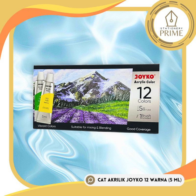 

Cat Akrilik Acrylic Color JOYKO 12 Warna Tube (5 ml) ACC-5-12