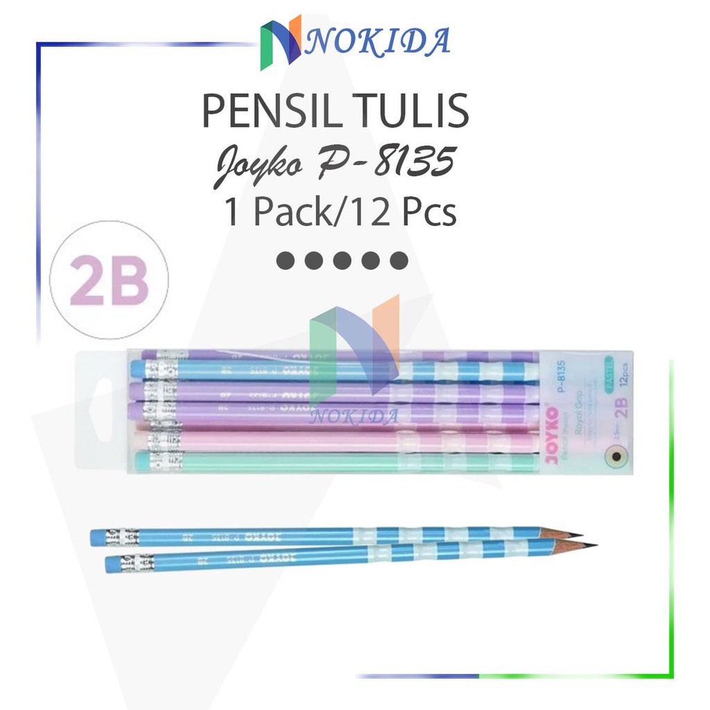 

Nokida Pencil Royal Grid Joyko P-8135 [1 Pack/12 Pcs] / Pensil Unik Warna Pastel / Perlengkapan Alat Tulis Sekolah / Pensil Tulis 2B