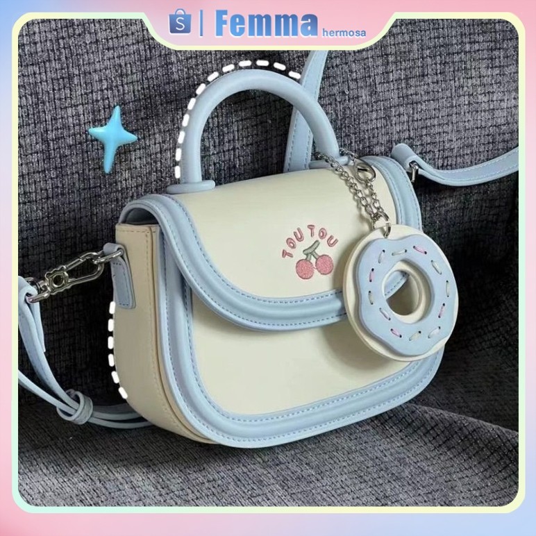 

【READY】Desain Ceruk Tas Donat Ceri Krim Tas Tangan Tas Pelana Tas Selempang Wanita Slingbag Korea Import Fashion Ala Tas Cantik Bag