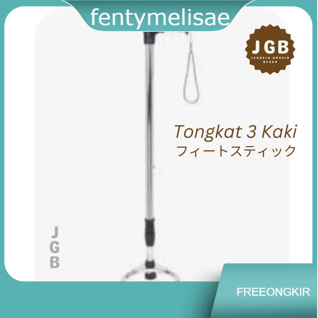 fentymelisae Tongkat 3 Kaki Alat Bantu Jalan Adjustable - Tongkat Lansia Kaki 3 - Tongkat Alat Bantu
