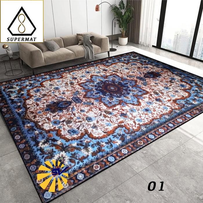 Karpet Permadani Import Terbaru Supermat Cashmere Sutra Ukuran 160 x 210 Cm - Velvet - SUTRA 01, 160