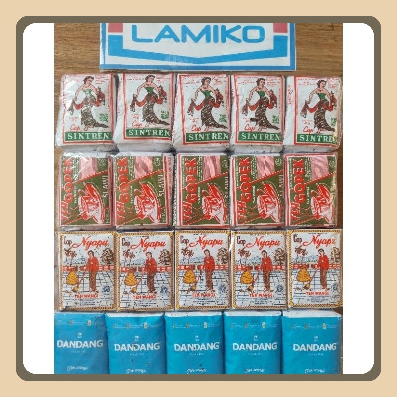 

[ Paket Teh Racikan ] Teh Sintren-Gopek-Ngapu-Dandang Biru isi 40x40gr Teh Racikan Solo Teh Solo Wedangan Angkringan