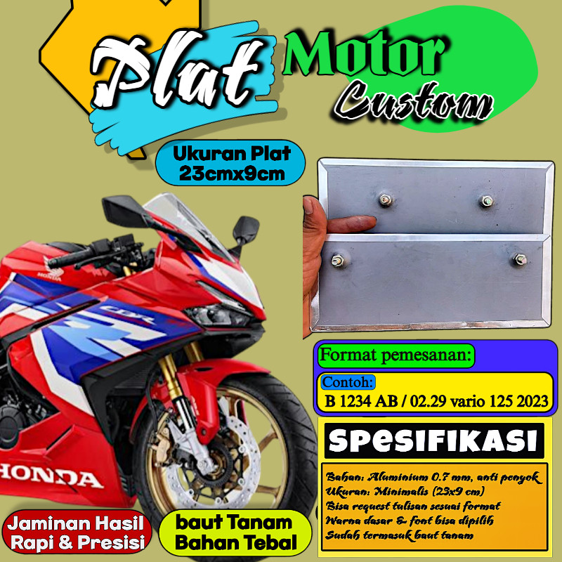 Plat Putih Bebas Custom