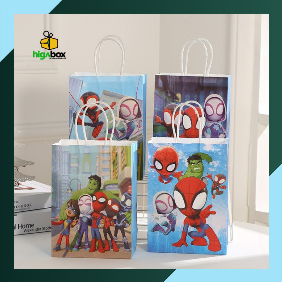 

Paper Bag Karakter Hero Marvel Spiderman / Paper Bag Kartun Spiderman / Paper Bag Super Hero Spiderman / Goodie Bag Karakter / Gooodie Bag Kartun I AK02M2