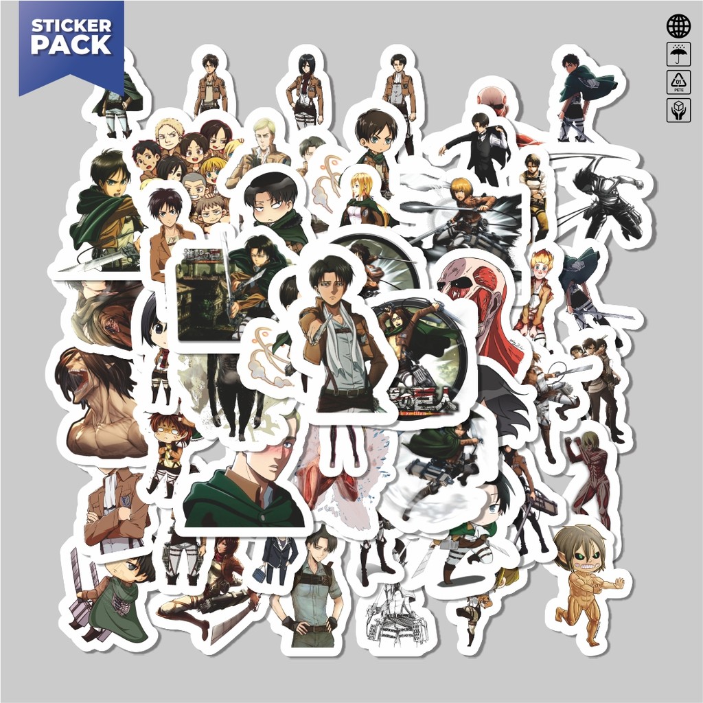 

[100PCS]Stiker Pack Sticker Anime Attack On Titan Aesthetic Vinyl Anti Air Dekorasi Sticker Laptop Buku Journal Koper Helm Casing HP Gitar Helm Skateboard