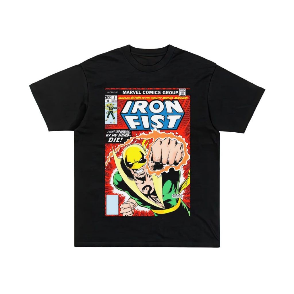 Psycho Crucify "Iron Fist" Reguler T-Shirt | Black | Kaos Iron Fist | Marvel | Atasan COD