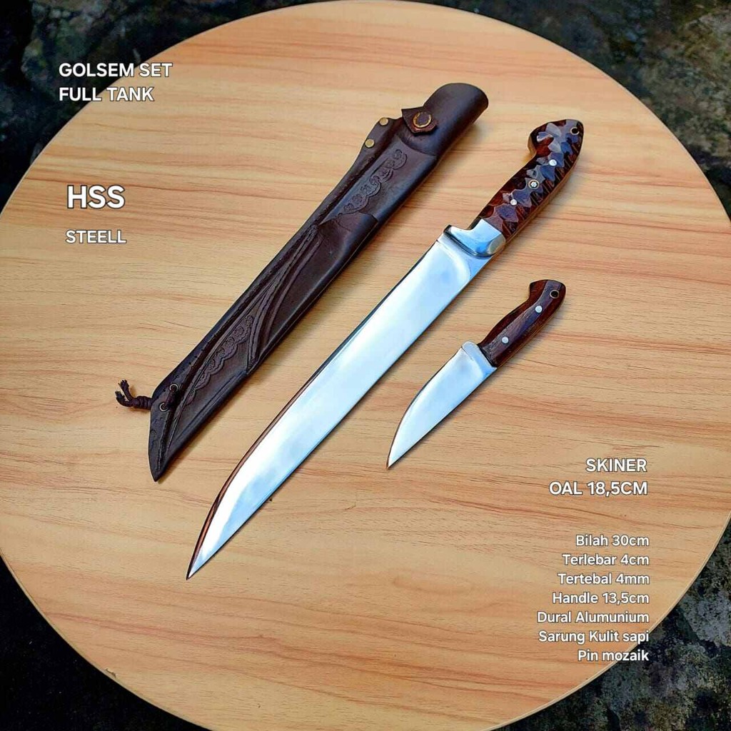 golok sembelih HSS 1 set pisau skinner
