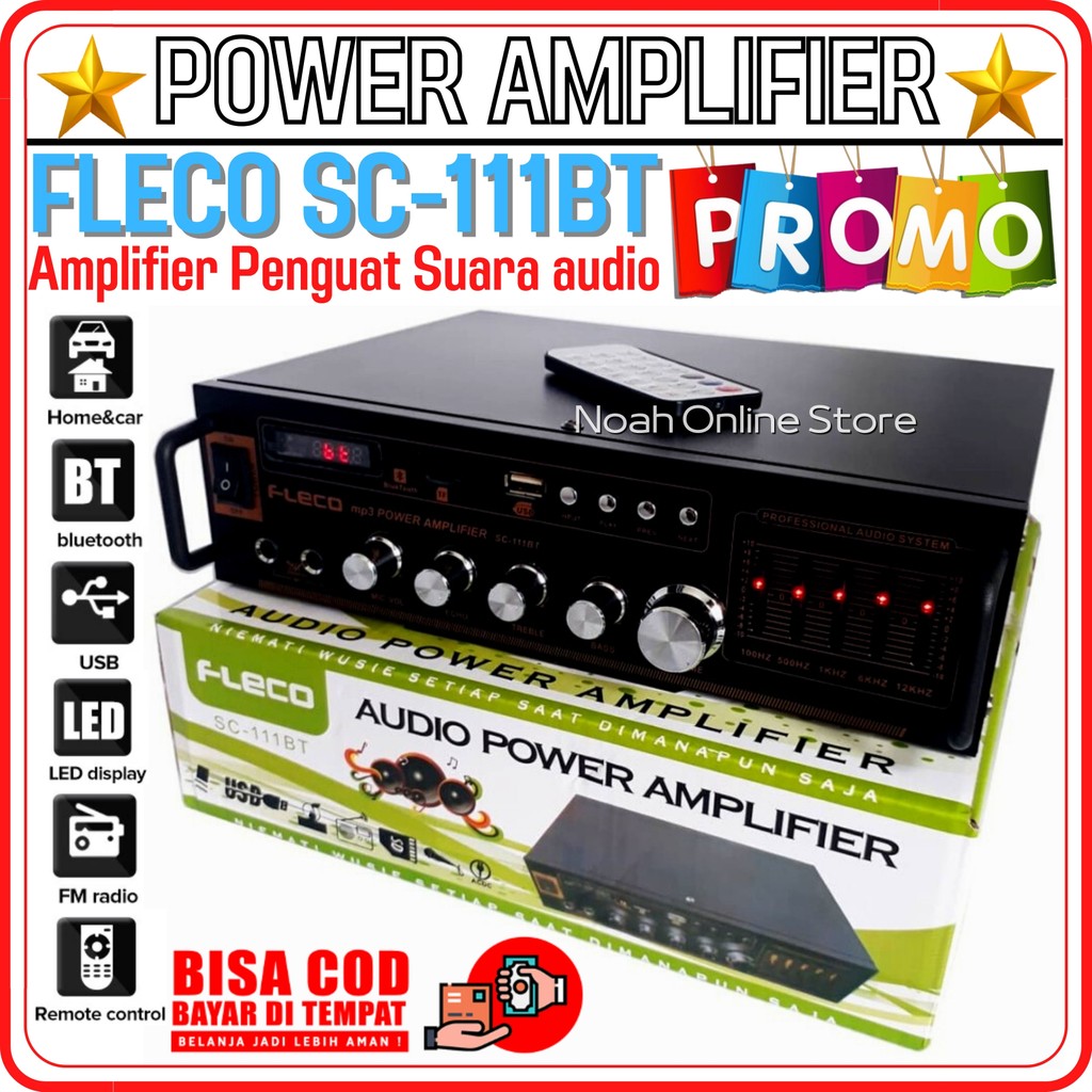 SERBA COD Audio Power Amplifier Ampli Fleco SC-111BT - Fleco Amplifier Bluetooth Mini SC 111 BT Ster