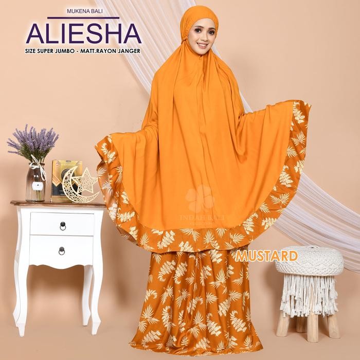 Baligrosir Mukena Dewasa Jumbo Aliesha Terbaru 2023 Murah Adem Rayon Bali Fit BB 90kg Bigsize - Must
