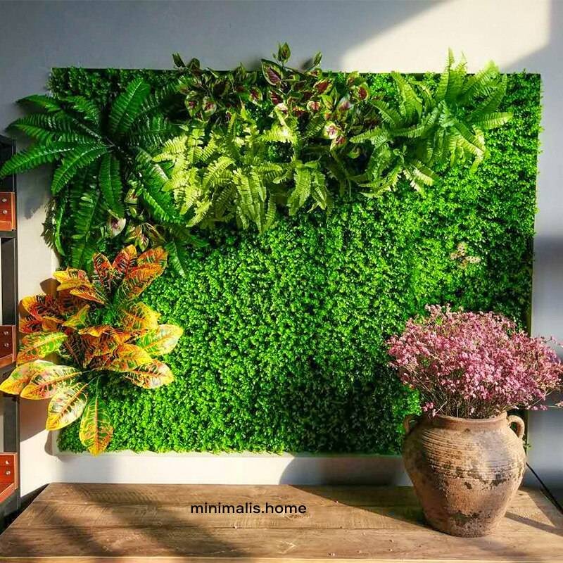 Rumput Dinding Sintetis Daun Hias Sintesis Dekorasi Dinding Artificial Rumput Plastik