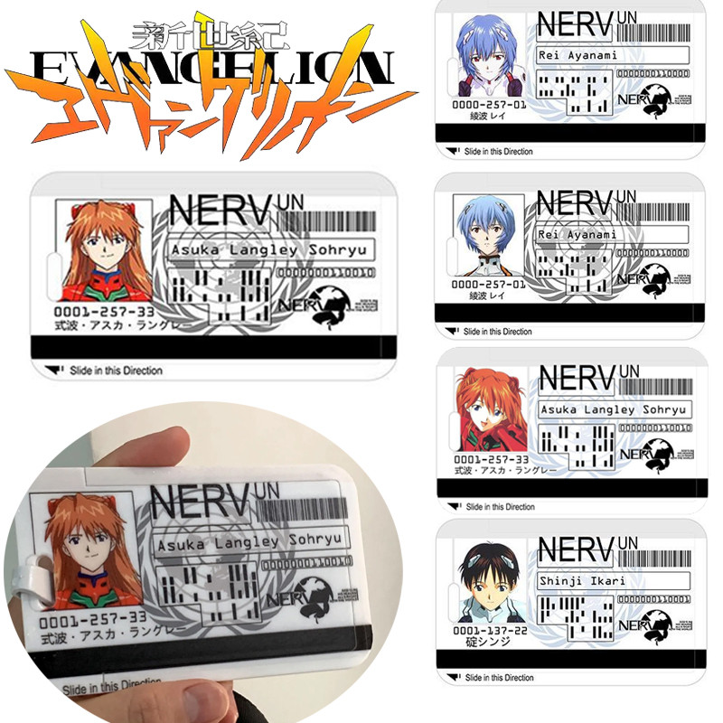 

Anime Evangelion Ayanami Rei Card Cases Card Lanyard Cosplay Badge ID Credit Card Cards Holders Student Campus Card Hanging Gift