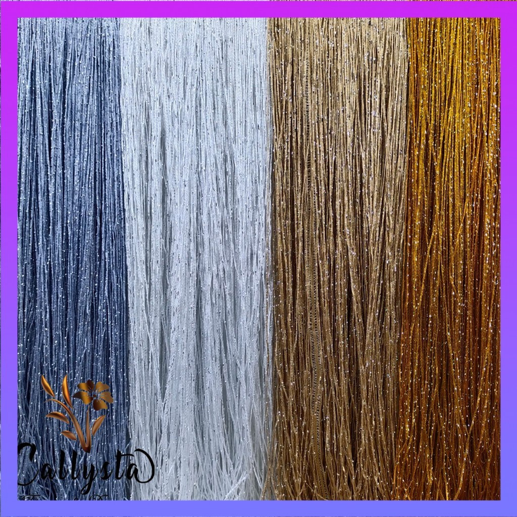 TIRAI BENANG GLITER 3X3 /TIRAI DEKOR/TIRAI GORDEN/ TIRAI HIAS/TIRAI PINTU