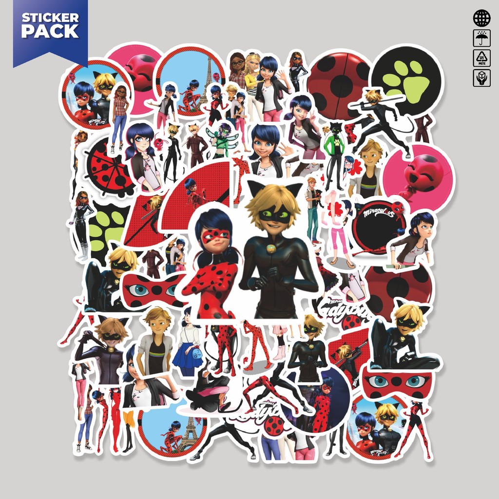 

[100PCS]Stiker Pack Sticker Kartun Miraculous Ladybug Sticker Aesthetic Vinyl Anti Air Dekorasi Sticker Laptop Buku Journal Koper Helm Casing HP Gitar Helm Skateboard