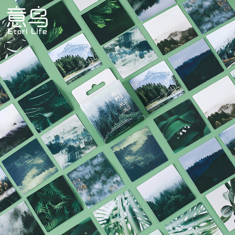 

46Pcs/Box Green Forest Series Stickers Aesthetic Stickers Diary Planner Decorative Mobile Stickers Scrapbooking Craft Sticker