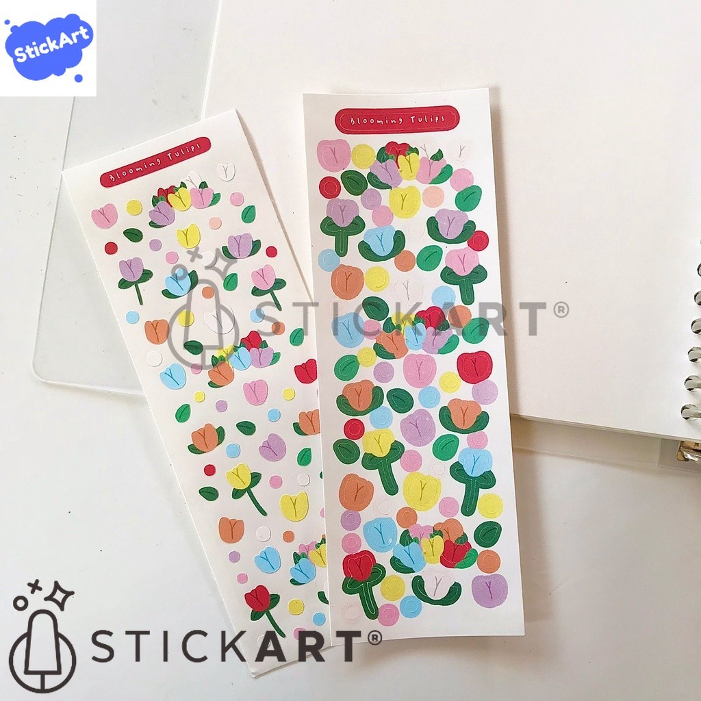 

[STICKART] Stiker Bunga Tulip untuk Dekorasi Jurnal/Polco BAHAN DAN KWALITAS PREMIUM