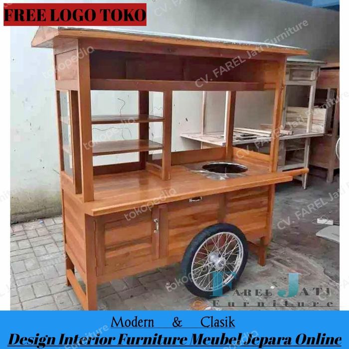 Grobak Bakso Grobak Jualan Minimalis Kayu Jati Gerobak Kaki Lima