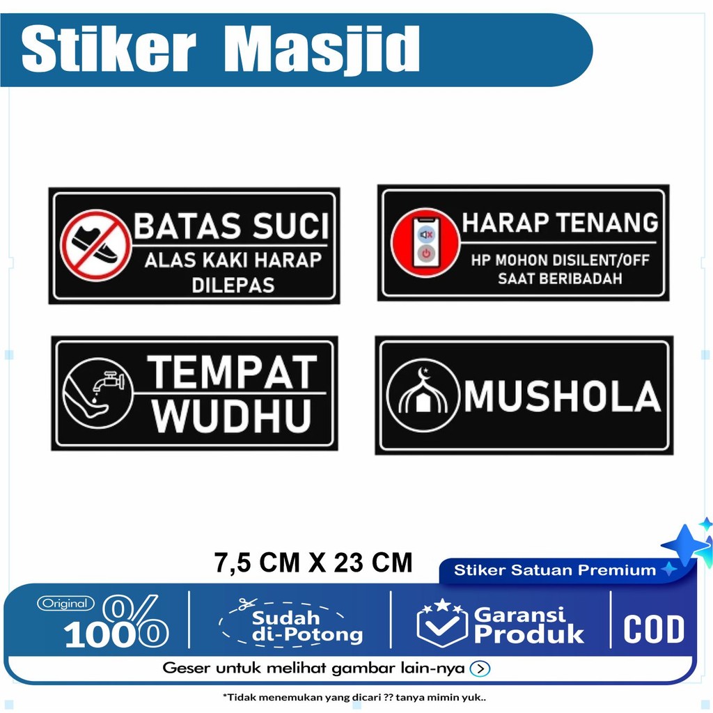 

STIKER MUSHOLA | STIKER WUDHU | STIKER VYNIL LAMINASI GLOSSY