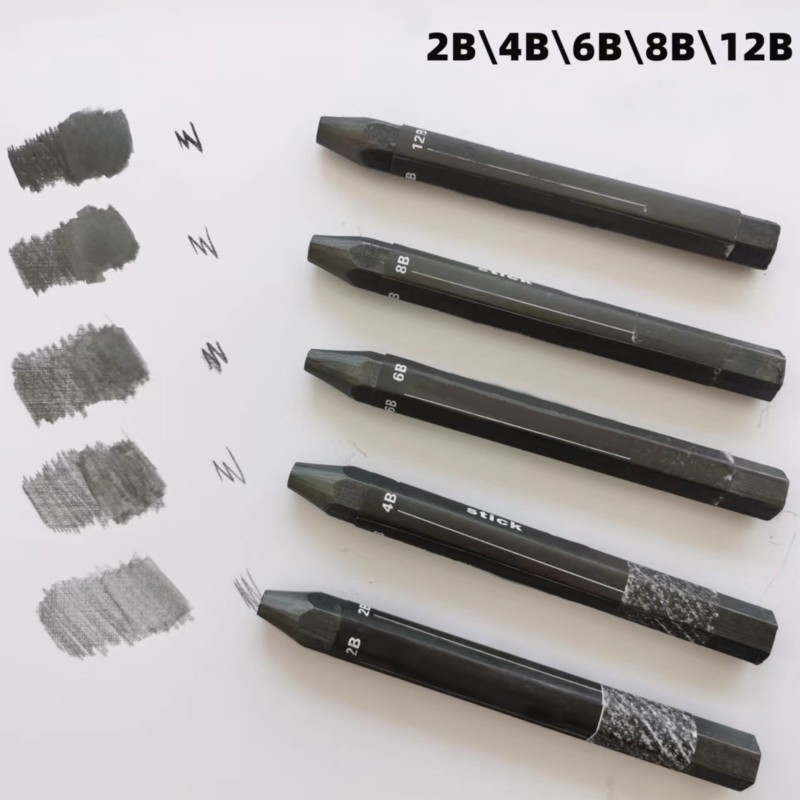 

5Pcs Artist Sketching Pencil Set Water Soluble Jumbo Graphite Painting Stick Crayon 2B 4B 6B