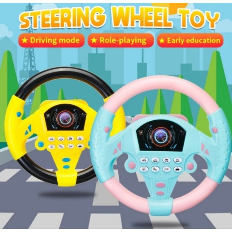 MAINAN MOBIL BAYI EDUKASI SETIRAN MOBIL SIMULASI SETIR SETIRAN STEERING WHEEL BABY TOY KADO ANAK