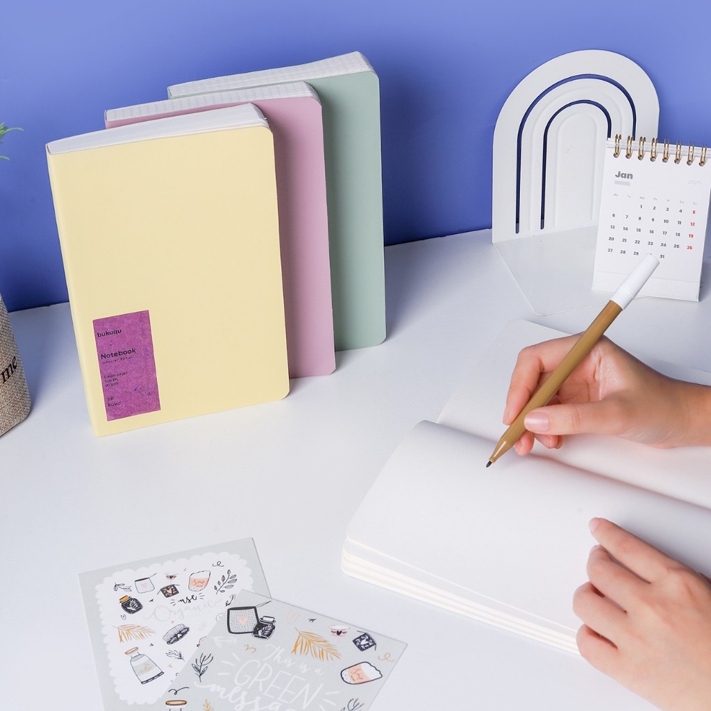 

Bukuqu Notebook Softcover uk A5 #pastel - Notebook kulit warna pastel