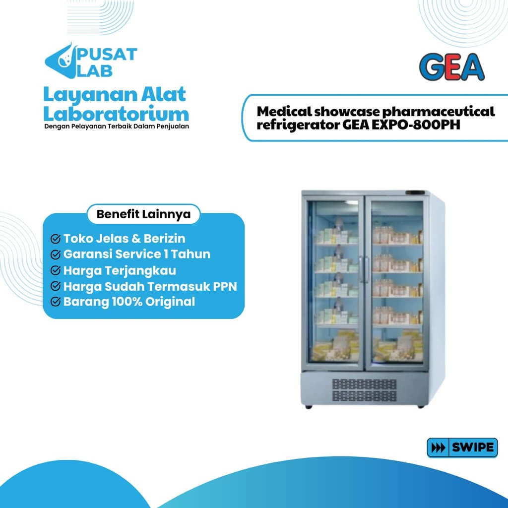 Medical showcase pharmaceutical refrigerator GEA EXPO-800PH