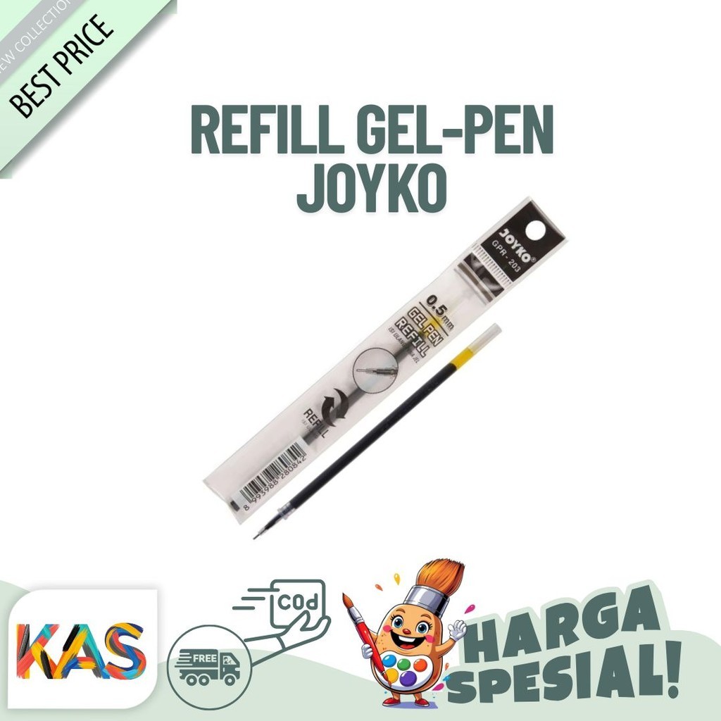 

Refill Isi Pulpen Gel Joyko GPR-263 Tip 0.5 mm Tinta Biru Dan Hitam Satuan