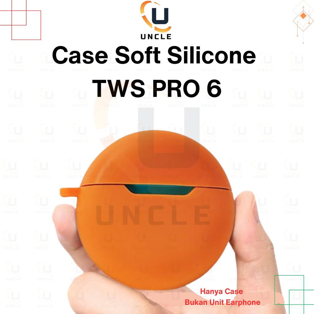 Case TWS Pro 6 Casing Cover Silicone Protective + Carabiner Uncle.id