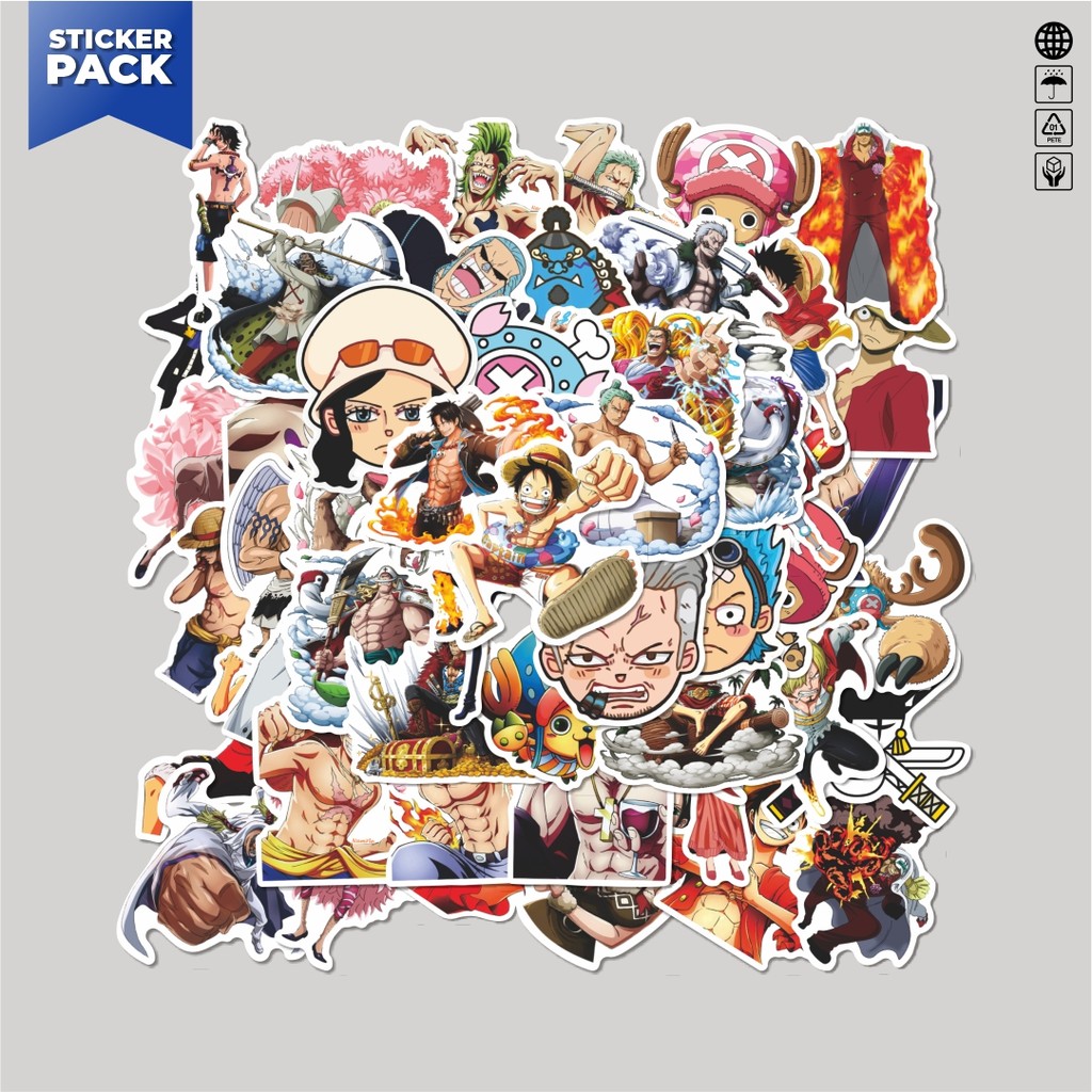 

[100PCS]Stiker Pack Stiker Anime One Piece Sticker Aesthetic Vinyl Anti Air Dekorasi Sticker Laptop Buku Journal Koper Helm Casing HP Gitar Helm Skateboard